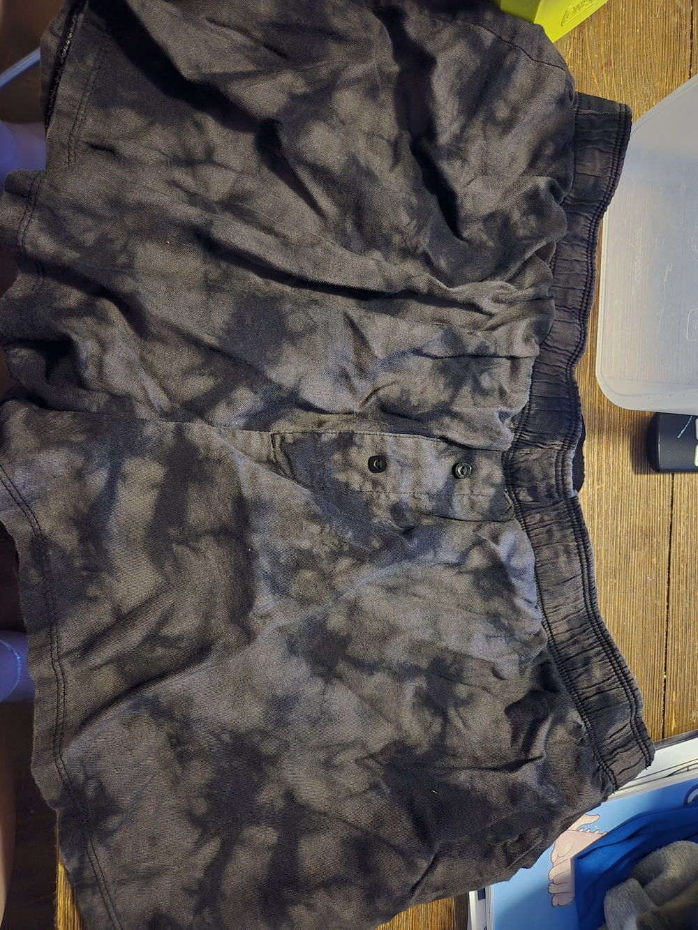PINK Victoria's Secret Black & Gray Tie-Dye Sleep Shorts